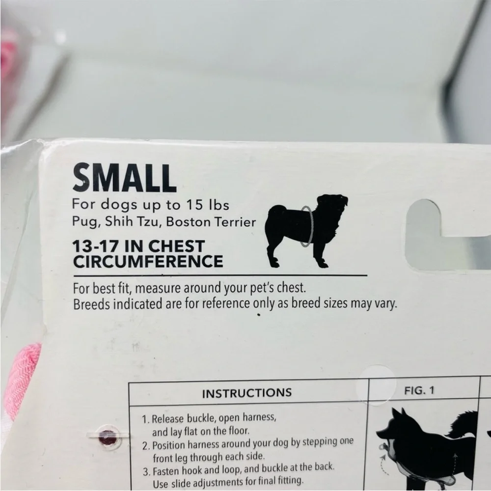 NWT Vibrant Life Harness Dog Pink Striped Size Small  (up to 15 pounds) - Picture 6 of 6